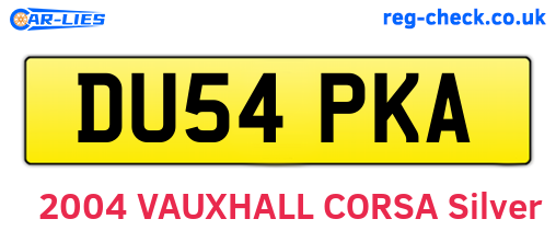 DU54PKA are the vehicle registration plates.