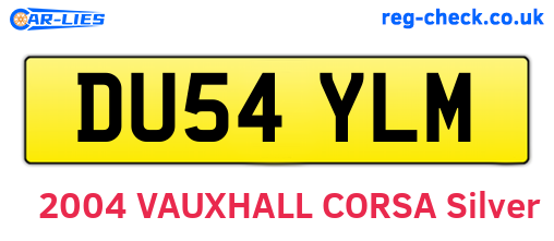 DU54YLM are the vehicle registration plates.