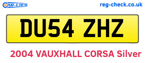 DU54ZHZ are the vehicle registration plates.