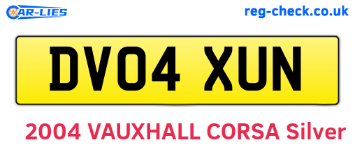 DV04XUN are the vehicle registration plates.