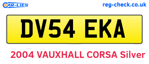 DV54EKA are the vehicle registration plates.