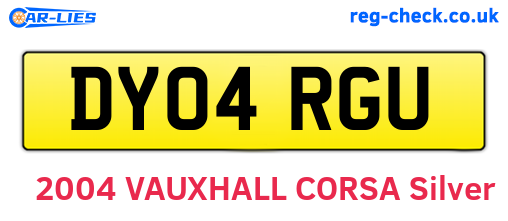 DY04RGU are the vehicle registration plates.