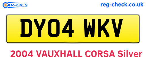 DY04WKV are the vehicle registration plates.