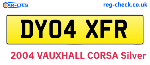 DY04XFR are the vehicle registration plates.