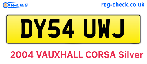 DY54UWJ are the vehicle registration plates.
