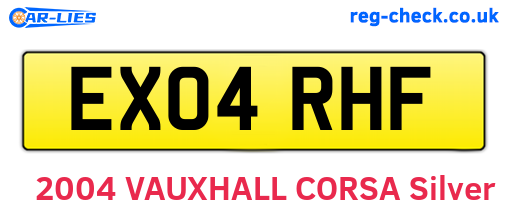 EX04RHF are the vehicle registration plates.