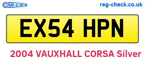 EX54HPN are the vehicle registration plates.