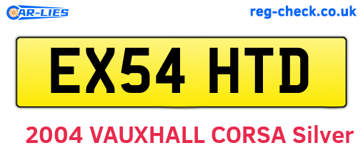 EX54HTD are the vehicle registration plates.
