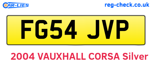 FG54JVP are the vehicle registration plates.