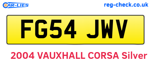 FG54JWV are the vehicle registration plates.
