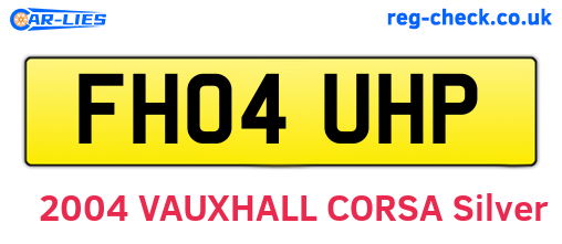FH04UHP are the vehicle registration plates.