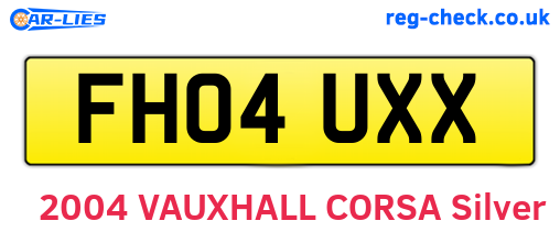 FH04UXX are the vehicle registration plates.