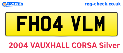 FH04VLM are the vehicle registration plates.