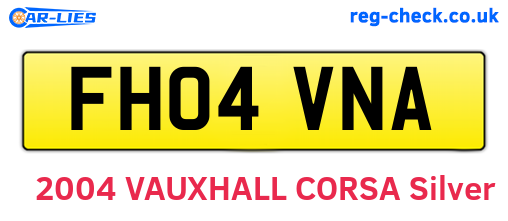 FH04VNA are the vehicle registration plates.