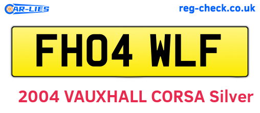 FH04WLF are the vehicle registration plates.
