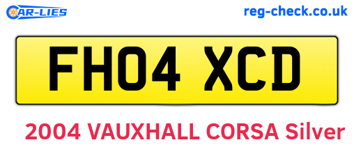 FH04XCD are the vehicle registration plates.