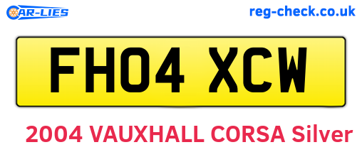 FH04XCW are the vehicle registration plates.