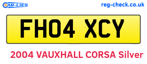 FH04XCY are the vehicle registration plates.