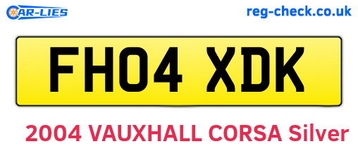 FH04XDK are the vehicle registration plates.