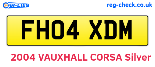 FH04XDM are the vehicle registration plates.