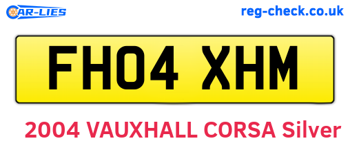 FH04XHM are the vehicle registration plates.