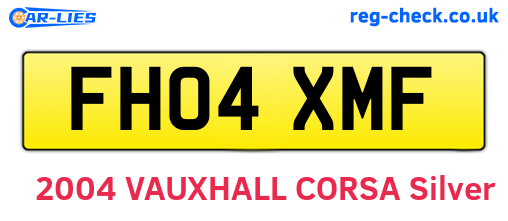 FH04XMF are the vehicle registration plates.