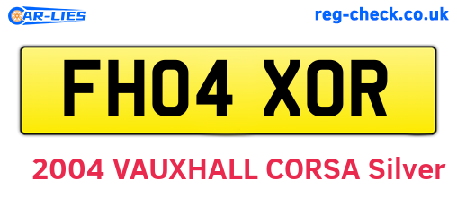 FH04XOR are the vehicle registration plates.
