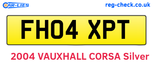 FH04XPT are the vehicle registration plates.
