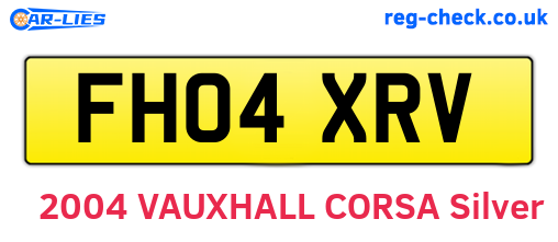 FH04XRV are the vehicle registration plates.