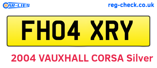 FH04XRY are the vehicle registration plates.