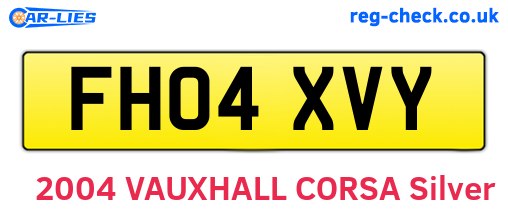 FH04XVY are the vehicle registration plates.