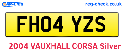 FH04YZS are the vehicle registration plates.