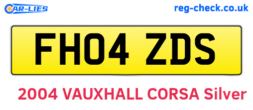 FH04ZDS are the vehicle registration plates.
