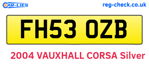 FH53OZB are the vehicle registration plates.
