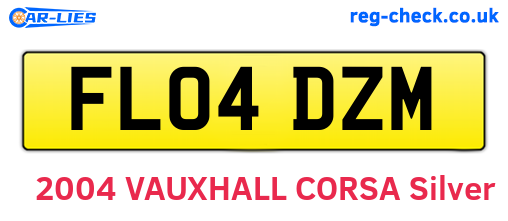 FL04DZM are the vehicle registration plates.