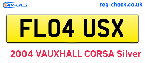 FL04USX are the vehicle registration plates.