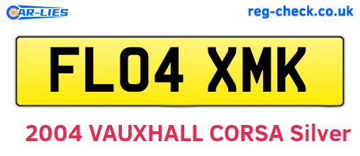 FL04XMK are the vehicle registration plates.
