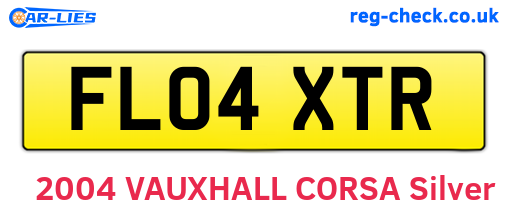 FL04XTR are the vehicle registration plates.