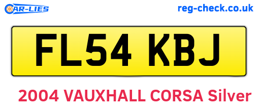 FL54KBJ are the vehicle registration plates.