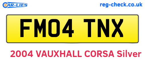 FM04TNX are the vehicle registration plates.