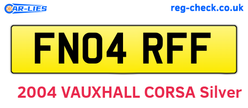 FN04RFF are the vehicle registration plates.