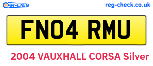 FN04RMU are the vehicle registration plates.
