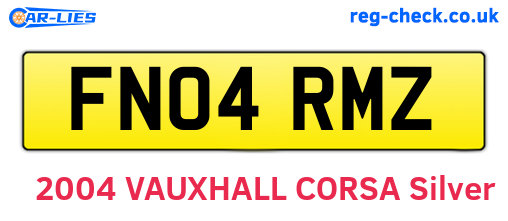 FN04RMZ are the vehicle registration plates.