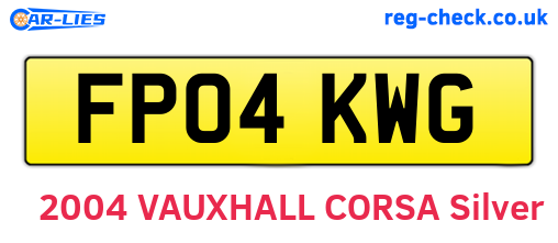 FP04KWG are the vehicle registration plates.