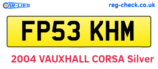 FP53KHM are the vehicle registration plates.