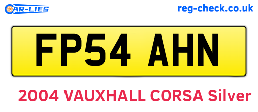 FP54AHN are the vehicle registration plates.