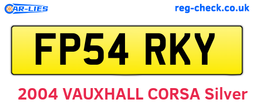 FP54RKY are the vehicle registration plates.