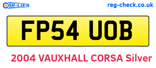 FP54UOB are the vehicle registration plates.