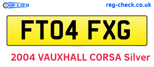 FT04FXG are the vehicle registration plates.