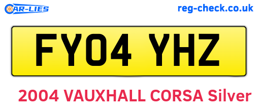 FY04YHZ are the vehicle registration plates.